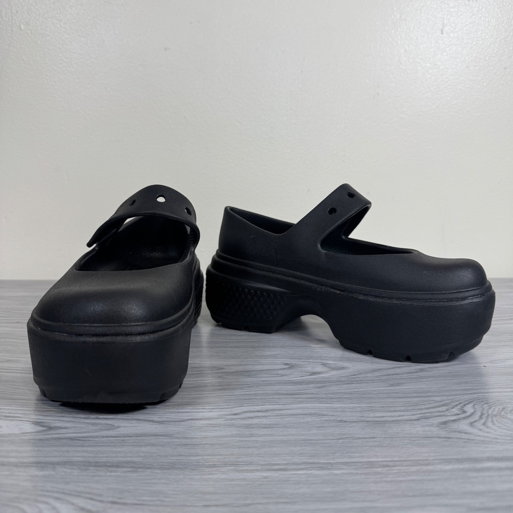 Crocs Stomp Mary Jane Black Platform Clogs Womens Size 4 208545-001